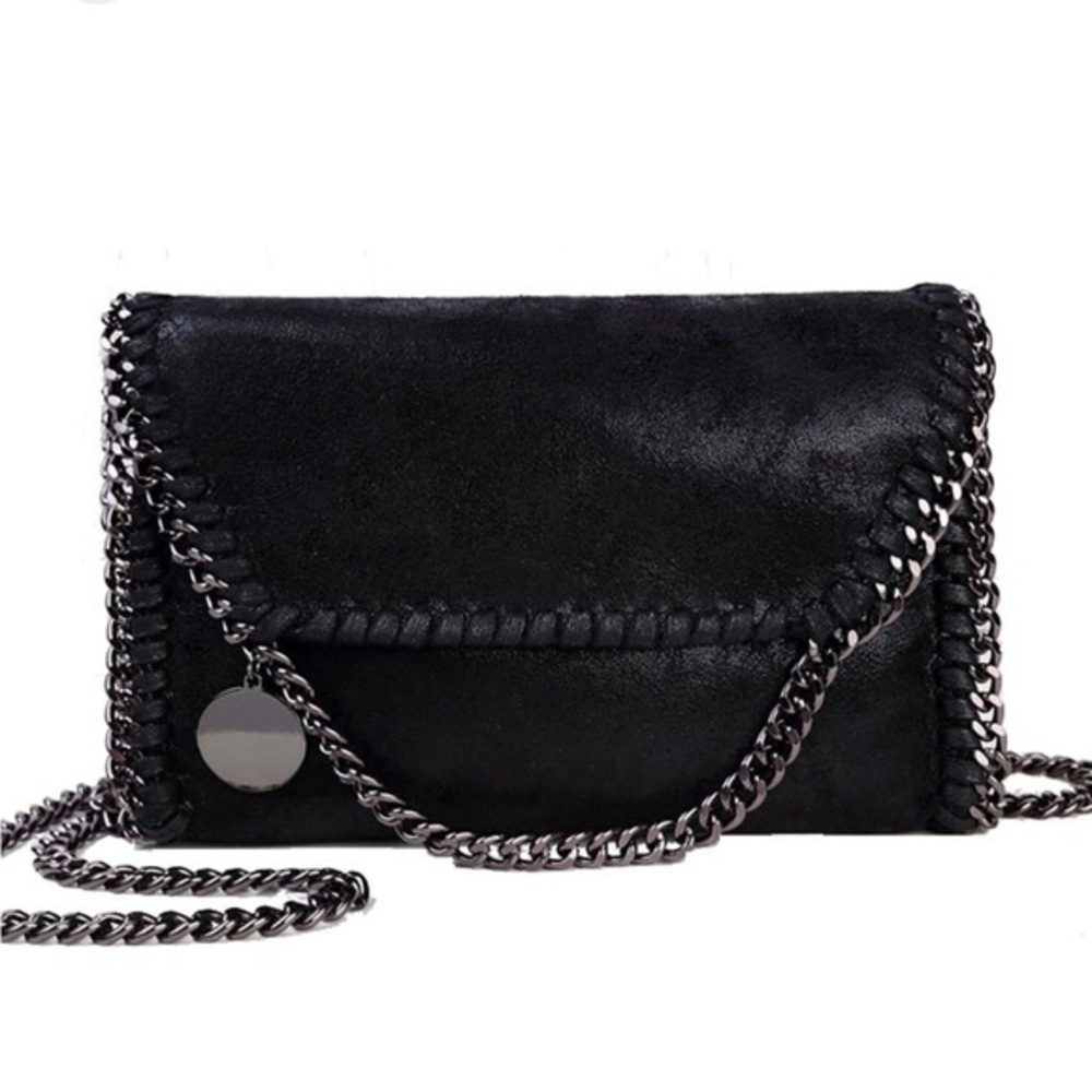 Mersi Vegan Leather Black Iridescent Handbag- Like New